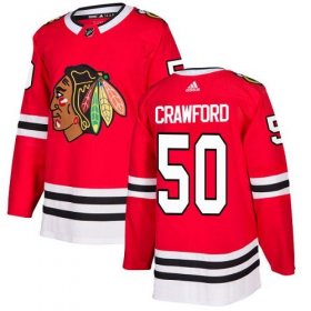 Wholesale Cheap Adidas Blackhawks #50 Corey Crawford Red Home Authentic Stitched Youth NHL Jersey