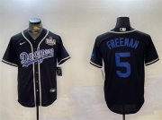 Cheap Men's Los Angeles Dodgers #5 Freddie Freeman Black 2024 World Series Cool Base Stitched Baseball Jerseys