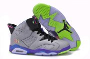 Wholesale Cheap Women's Jordan 6 Retro Shoes Cool gray/Purple-pink-green-blk