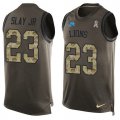 Wholesale Cheap Nike Lions #23 Darius Slay Jr Green Men's Stitched NFL Limited Salute To Service Tank Top Jersey