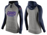 Wholesale Cheap Women's Nike New York Giants Performance Hoodie Grey & Dark Blue