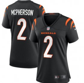 Women Cincinnati Bengals #2 Evan McPherson Nike Black Limited Vapor Jersey