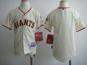 Wholesale Cheap Giants Blank Cream Cool Base Stitched Youth MLB Jersey