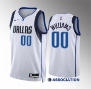 Cheap Men's Dallas Mavericks #00 Brandon Williams White Association Edition Stitched Basketball Jersey