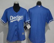 Wholesale Cheap Dodgers Blank Blue Women's Fashion Stitched MLB Jersey