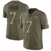 Wholesale Cheap Nike Jaguars #7 Nick Foles Olive/Camo Men's Stitched NFL Limited 2017 Salute To Service Jersey