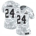 Cheap Women's Cleveland Browns #24 Nick Chubb 2024 F.U.S.E Arctic Camo Salute To Service Limited Stitched Jersey(Run Small)