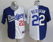 Wholesale Cheap Dodgers #22 Clayton Kershaw Blue/White Cool Base Stitched MLB Jersey