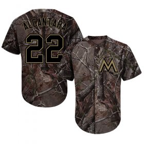 Wholesale Cheap marlins #22 Sandy Alcantara Camo Realtree Collection Cool Base Stitched MLB Jersey