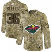 Wholesale Cheap Adidas Wild #36 Nick Seeler Camo Authentic Stitched NHL Jersey