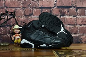 Wholesale Cheap Kids Air Jordan 6 Black Cat Black/White