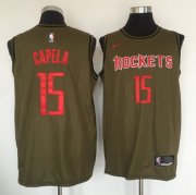 Wholesale Cheap Houston Rockets #15 Clint Cepela Olive Nike Swingman Jersey