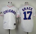 Wholesale Cheap Mitchell And Ness 1968 Cubs #17 Mark Grace White Throwback Stitched MLB Jersey