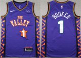 Cheap Men's Phoenix Suns #1 Devin Booker Purple 2024-25 City Edition Stitched Basketball Jersey