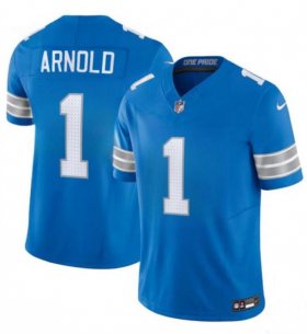 Cheap Men\'s Detroit Lions #1 Terrion Arnold New Blue 2024 Draft F.U.S.E. Vapor Limited Football Stitched Jersey