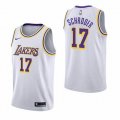 Wholesale Cheap Men's Los Angeles Lakers #17 Dennis Schroder White 2019 Nike Swingman Stitched NBA Jersey