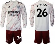 Wholesale Cheap Men 2020-2021 club Arsenal away long sleeve 26 white Soccer Jerseys