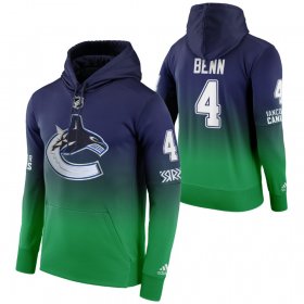 Wholesale Cheap Vancouver Canucks #4 Jordie Benn Adidas Reverse Retro Pullover Hoodie Green