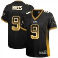 Wholesale Cheap Nike Saints #9 Drew Brees Black Team Color Women's Stitched NFL Elite Drift Fashion Jersey