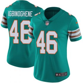 Wholesale Cheap Nike Dolphins #46 Noah Igbinoghene Aqua Green Alternate Women\'s Stitched NFL Vapor Untouchable Limited Jersey