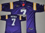 Wholesale Cheap LSU Tigers #7 Tyrann Mathieu Purple Jersey