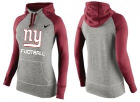 Wholesale Cheap Women\'s Nike New York Giants Performance Hoodie Grey & Red