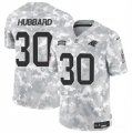 Cheap Men's Carolina Panthers #30 Chuba Hubbard 2024 F.U.S.E Arctic Camo Salute To Service Limited Stitched Football Jersey