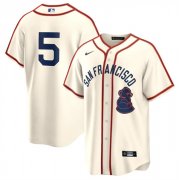 Cheap Men's San Francisco Giants #5 Mike Yastrzemski Cream 2024 Rickwood Classic Stitched Baseball Jersey