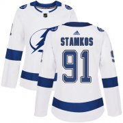 Wholesale Cheap Adidas Lightning #91 Steven Stamkos White Road Authentic Women's Stitched NHL Jersey