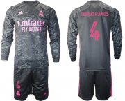 Wholesale Cheap 2021 Men Real Madrid away long sleeve 4 soccer jerseys