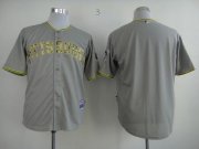 Wholesale Cheap Pirates Blank Grey USMC Cool Base Stitched MLB Jersey