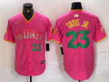 Wholesale Cheap Men's San Diego Padres #23 Fernando Tatis Jr. Pink Cool Base Stitched Baseball Jerseys