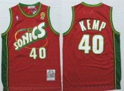 Wholesale Cheap Men's Seattle Supersonics #40 Shawn Kemp 1997-98 Red Hardwood Classics Soul Swingman Throwback Jersey