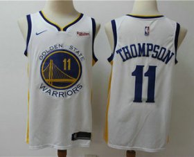 Wholesale Cheap Men\'s Golden State Warriors #11 Klay Thompson White 2019 Nike Swingman NEW Rakuten Logo Stitched NBA Jersey