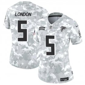 Cheap Women\'s Atlanta Falcons #5 Drake London 2024 F.U.S.E Arctic Camo Salute To Service Limited Stitched Football Jersey(Run Small)