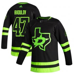 Wholesale Cheap Dallas Stars #47 Alexander Radulov Black Men\'s Adidas 2020-21 Reverse Retro Alternate NHL Jersey