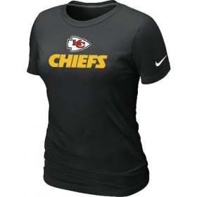 Wholesale Cheap Women\'s Nike Kansas City Chiefs Authentic Logo T-Shirt Black