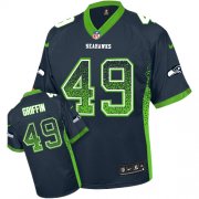 Wholesale Cheap Nike Seahawks #49 Shaquem Griffin Steel Blue Team Color Men's Stitched NFL Elite Drift Fashion Jersey