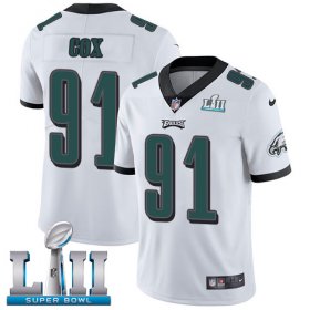 Wholesale Cheap Nike Eagles #91 Fletcher Cox White Super Bowl LII Youth Stitched NFL Vapor Untouchable Limited Jersey