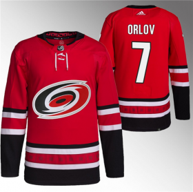 Wholesale Cheap Men\'s Carolina Hurricanes #7 Dmitry Orlov Red Stitched Jersey