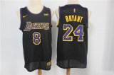 Wholesale Cheap Men's Los Angeles Lakers #8 #24 Kobe Bryant Black Nike Swingman 2021 Earned Edition Stitched Jersey With NEW Sponsor Logo