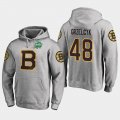 Wholesale Cheap Bruins #48 Matt Grzelcyk Gray 2018 Winter Classic Fanatics Primary Logo Hoodie