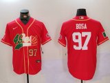 Cheap Men's San Francisco 49ers #97 Nick Bosa Red With Patch Cool Base Stitched Baseball Jerseys