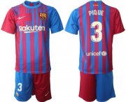 Wholesale Cheap Men 2021-2022 Club Barcelona home red 3 Nike Soccer Jerseys