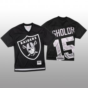 Wholesale Cheap NFL Las Vegas Raiders #15 Nelson Agholor Black Men\'s Mitchell & Nell Big Face Fashion Limited NFL Jersey