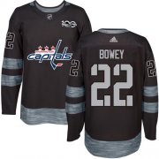 Wholesale Cheap Adidas Capitals #22 Madison Bowey Black 1917-2017 100th Anniversary Stitched NHL Jersey