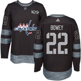 Wholesale Cheap Adidas Capitals #22 Madison Bowey Black 1917-2017 100th Anniversary Stitched NHL Jersey