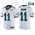 Wholesale Cheap Men's Philadelphia Eagles #11 A.J. Brown White Super Bowl LVII Patch Vapor Untouchable Limited Stitched Jersey