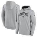 Wholesale Cheap Mens Las Vegas Raiders Gray Sideline Stack Performance Pullover Hoodie