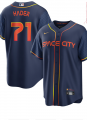 Cheap Men's Houston Astros #71 Josh Hader 2022 Navy Blue City Connect Cool Base Stitched Jersey